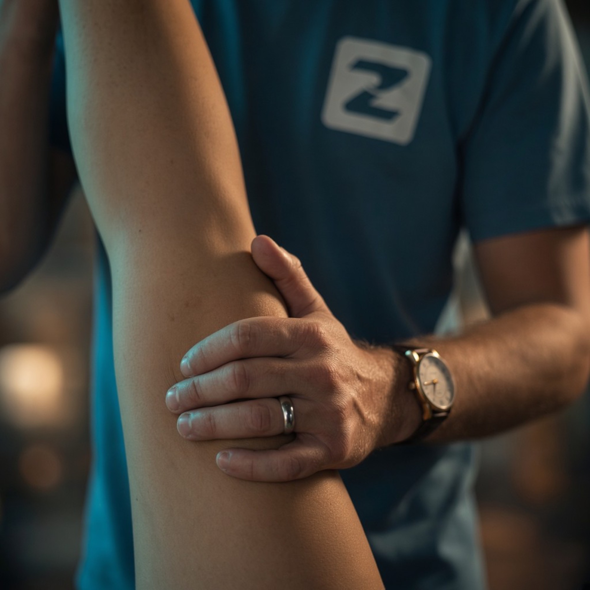 Dr. Zombek performing hands-on therapy at Zombek Performance Therapy
