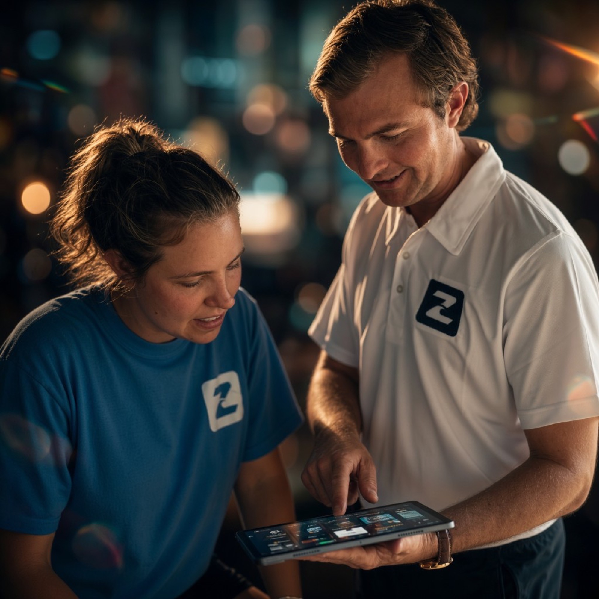 Dr. Zombek reviewing a treatment plan on a tablet with a team member